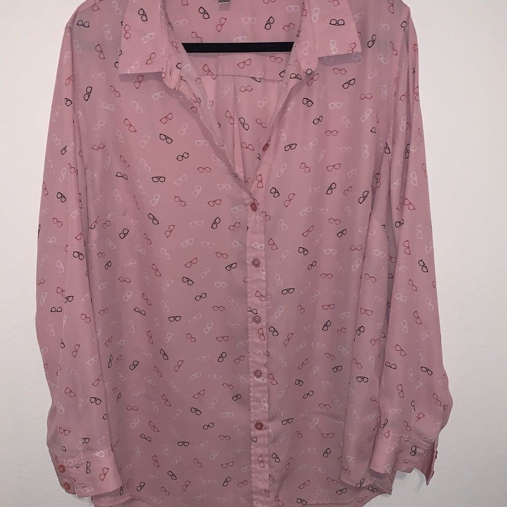 Avenue Pink Eyeglasses print top